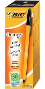 Bic Black Fine Point Orange Ballpoint Pen