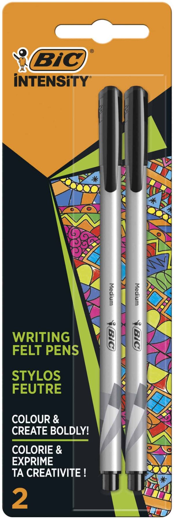 Bic Intensity Black Felt Pens, Pack of 2