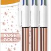 Bic Rose Gold 4-Color Pens, Pack of 3