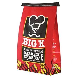 BIG K LUMP WOOD CHARCOAL 18KG (6 PACKS OF 3KG)