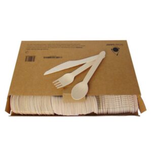 Biodegradable Wooden Cutlery by Ocean Saver - Pack of 150