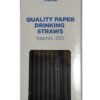 BIOZOLVE Black Biodegradable Paper Straws, 267mm x 6mm, Pack of 250