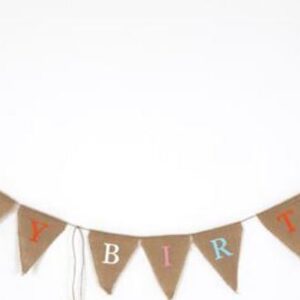 BIRTHDAY BUNTING MADE OF HESSIAN