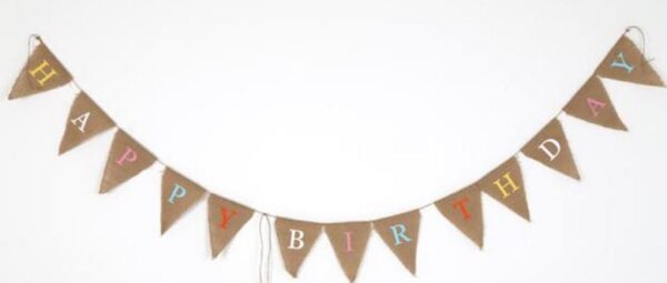 BIRTHDAY BUNTING MADE OF HESSIAN