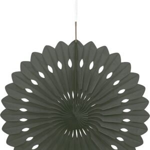 Black 40cm Tissue Paper Fan Decoration for Unique Parties