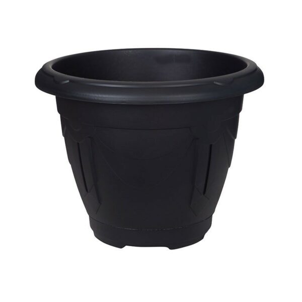 Black 43cm Round Venetian Planter by Whitefurze