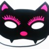 Black and Pink Cat Eye Mask for Halloween Party Costume - Suitable for Men, Women, and Girls