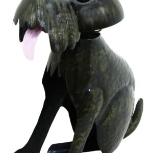 BLACK GARDEN ORNAMENT OF A SCOOTY DOG