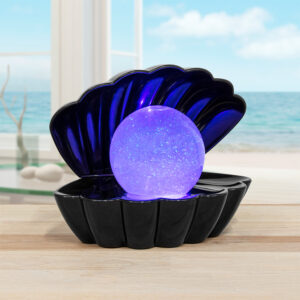 Black Glitter Pearl Color Changing Mood Light with Sea Shell Design