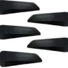 Black Heavy-Duty Non-Slip Rubber Door Stopper Wedges, Pack of 5