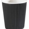 Black Ripple Wall Hot Drink Cups, 25-Pack (227ml/8oz)