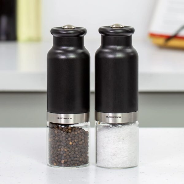 BLACKMOOR BLACK SALT AND PEPPER GRINDER MILL SET WITH GRAVITY FUNCTION