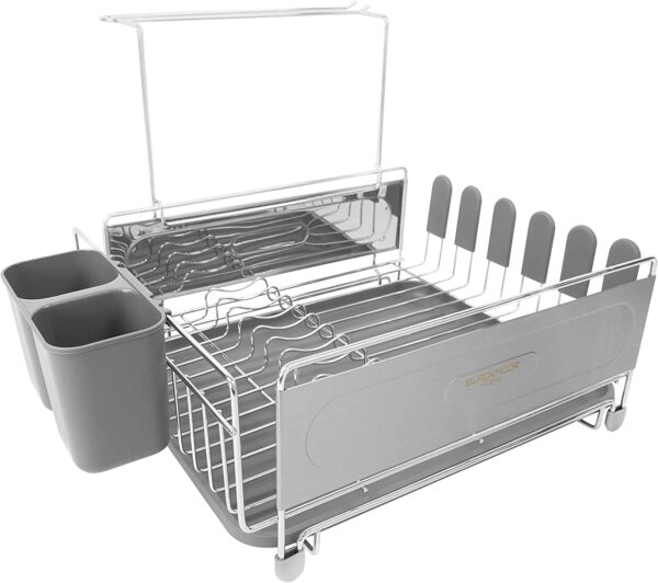 Blackmoor Grey Stainless Steel Dish Drying Rack, 45cm x 30cm x 30cm