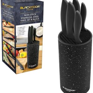 BLACKMOOR HOME 5-PIECE KNIFE SET WITH BLACK BLOCK