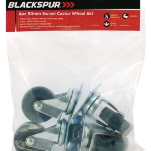 Blackspur 50mm Swivel Castor Wheels, 4-Pack