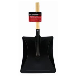 Blackspur 8.5-Inch Metal Dust Pan with Wooden Handle