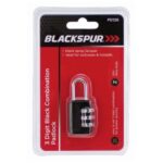 BLACKSPUR Black 3-Digit Combination Padlock