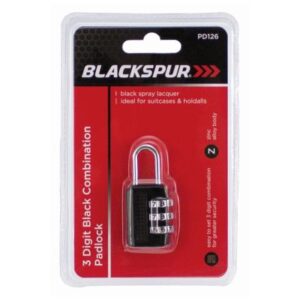 BLACKSPUR Black 3-Digit Combination Padlock