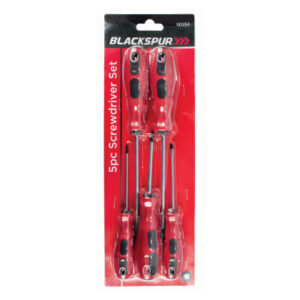 Blackspur General Purpose Soft-Grip Screwdriver Set - 5 Pieces, Slotted and Crosspoint