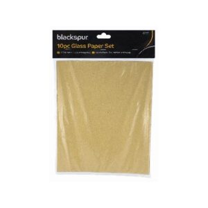 BLACKSPUR Glass Sandpaper in Assorted Grits - Pack of 10