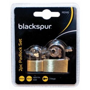 BLACKSPUR SET OF TWO BRASS PADLOCKS - 20MM AND 30MM