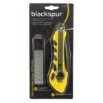 BLACKSPUR SNAP-OFF KNIFE WITH RETRACTABLE FUNCTION AND 3 EXTRA BLADES