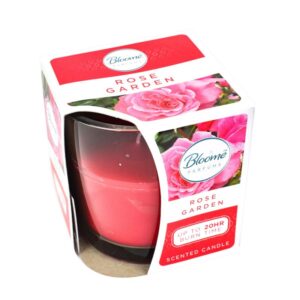 BLOOME ROSE GARDEN SCENTED GLASS JAR CANDLE - 20H