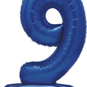 Blue 76 cm Giant Standing Foil Number 9 Balloon by Unique Party