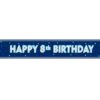 Blue 9ft Prism Floral 8th Birthday Party Banner by Unique Party