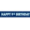 Blue 9th Birthday Floral Prism Party Banner - 9ft by Unique Party