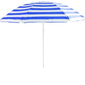 Blue and White NALU Garden Beach Tilting Umbrella, 1.6m/160cm, UV40+