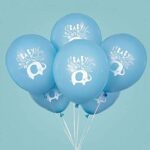 Blue Elephant Latex Balloons for Baby Shower - Pack of 8 (12" Size) by Unique Party