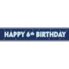 Blue Floral Prism 6th Birthday Party Banner - 9ft by Unique Party