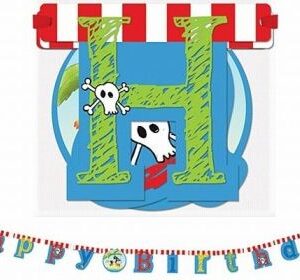 BLUE PIRATE BIRTHDAY BANNER