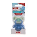 Blue Silicone Pacifier Set for Ages 6-18 Months, Size 2 - Pack of 2
