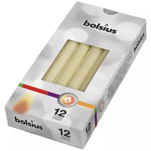 BOLUSIS Ivory Tapered Candles, Wrapped, Pack of 12