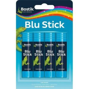 Bostik Blu Adhesive Sticks on Blister Pack, 4 x 8g