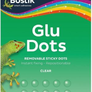 Bostik Clear Removable Sticky Glue Dots, 10mm, Pack of 64