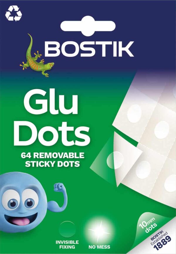 Bostik Glu Dots 64 Clear Removable Adhesive Dots