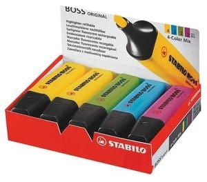 Boxed Set of Stabilo Boss Original Highlighters in Assorted Colors