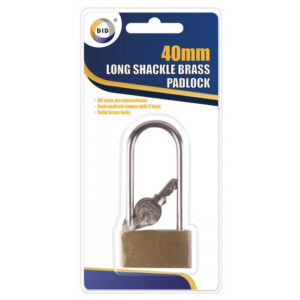 Brass Padlock with 40mm Extended Shackle