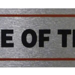 Brushed Metallic Self-Adhesive 'Beware of the Dog' Sign - 17 x 4 cm