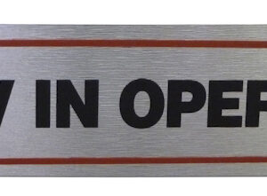 Brushed Metallic Self-Adhesive 'CCTV in Operation' Sign, 17 x 4 cm