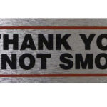 Brushed Metallic Self-Adhesive 'Thank You for Not Smoking' Sign, 17 x 4 cm