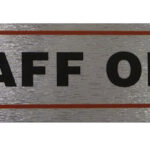 Brushed Metallic 'Staff Only' Self-Adhesive Sign, 17 x 4 cm