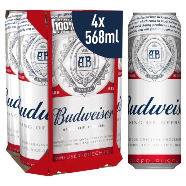 Budweiser Lager Beer 568ml 24 Cans