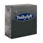 BULKY SOFT 2-PLY 4-FOLD BLACK NAPKINS, 33CM X 33CM, PACK OF 100
