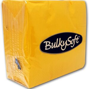 Bulky Soft 2-Ply 4-Fold Dark Yellow Napkins 33cm x 33cm, Pack of 100