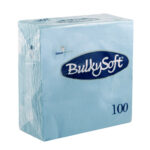 Bulky Soft 2-Ply 4-Fold Light Blue Napkins 33cm x 33cm, Pack of 100