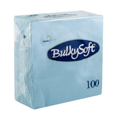Bulky Soft 2-Ply 4-Fold Light Blue Napkins 33cm x 33cm, Pack of 100